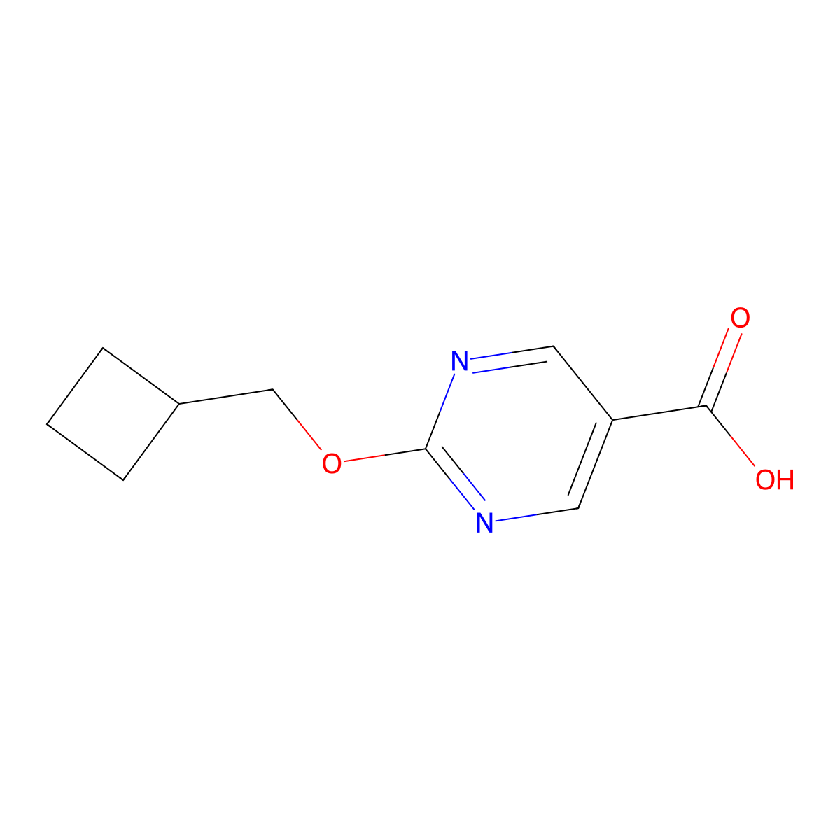 2-(Cyclobutylmethoxy)pyrimidine-5-carboxylic acid molecular structure, CAS 1402232-52-3