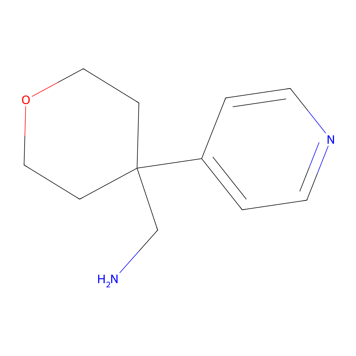 [4-(Pyridin-4-yl)oxan-4-yl]methanamine molecular structure, CAS 1402232-53-4