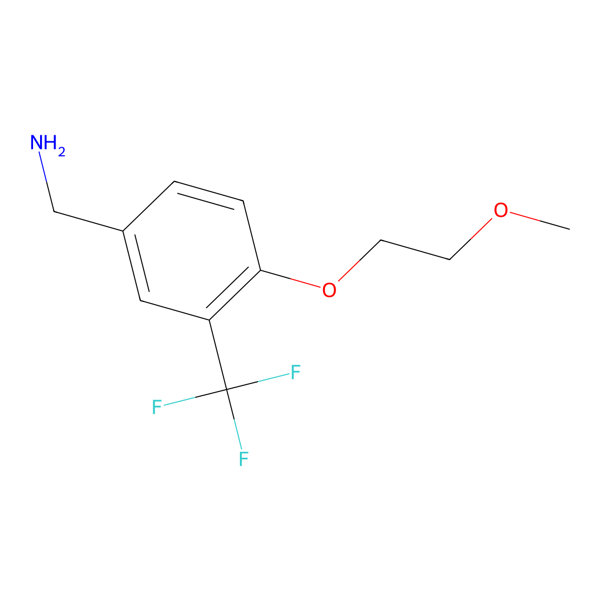 [4-(2-Methoxyethoxy)-3-(trifluoromethyl)phenyl]methanamine molecular structure, CAS 1402232-55-6