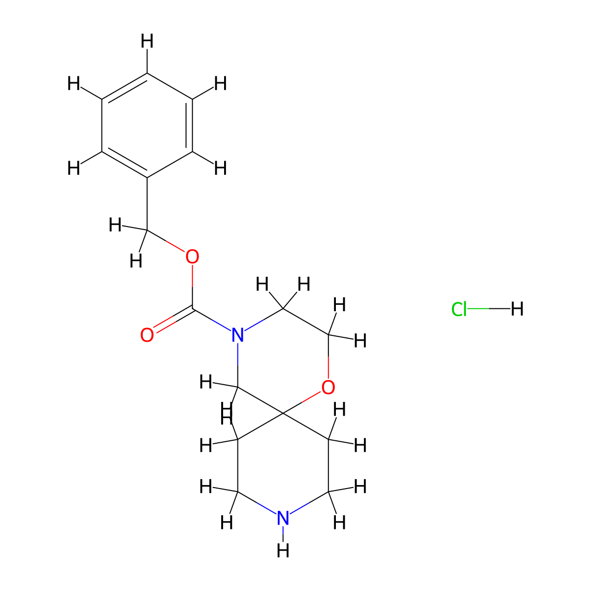 Benzyl 1-oxa-4,9-diazaspiro[5.5]undecane-4-carboxylate hydrochloride molecular structure, CAS 1402232-57-8