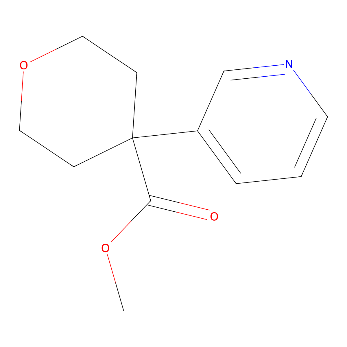 Methyl 4-(pyridin-3-yl)oxane-4-carboxylate molecular structure, CAS 1402232-59-0