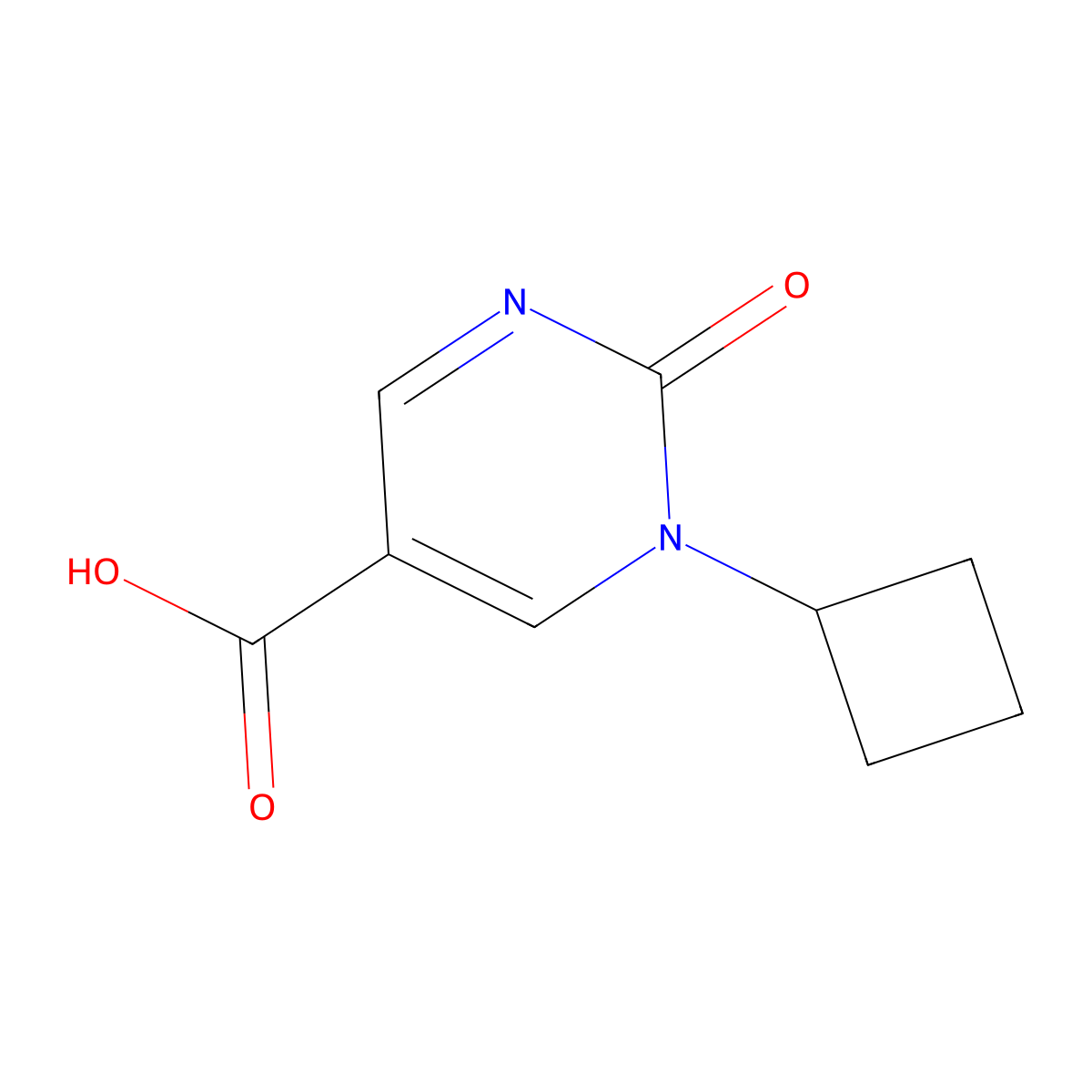 1-Cyclobutyl-2-oxo-1,2-dihydropyrimidine-5-carboxylic acid molecular structure, CAS 1402232-60-3