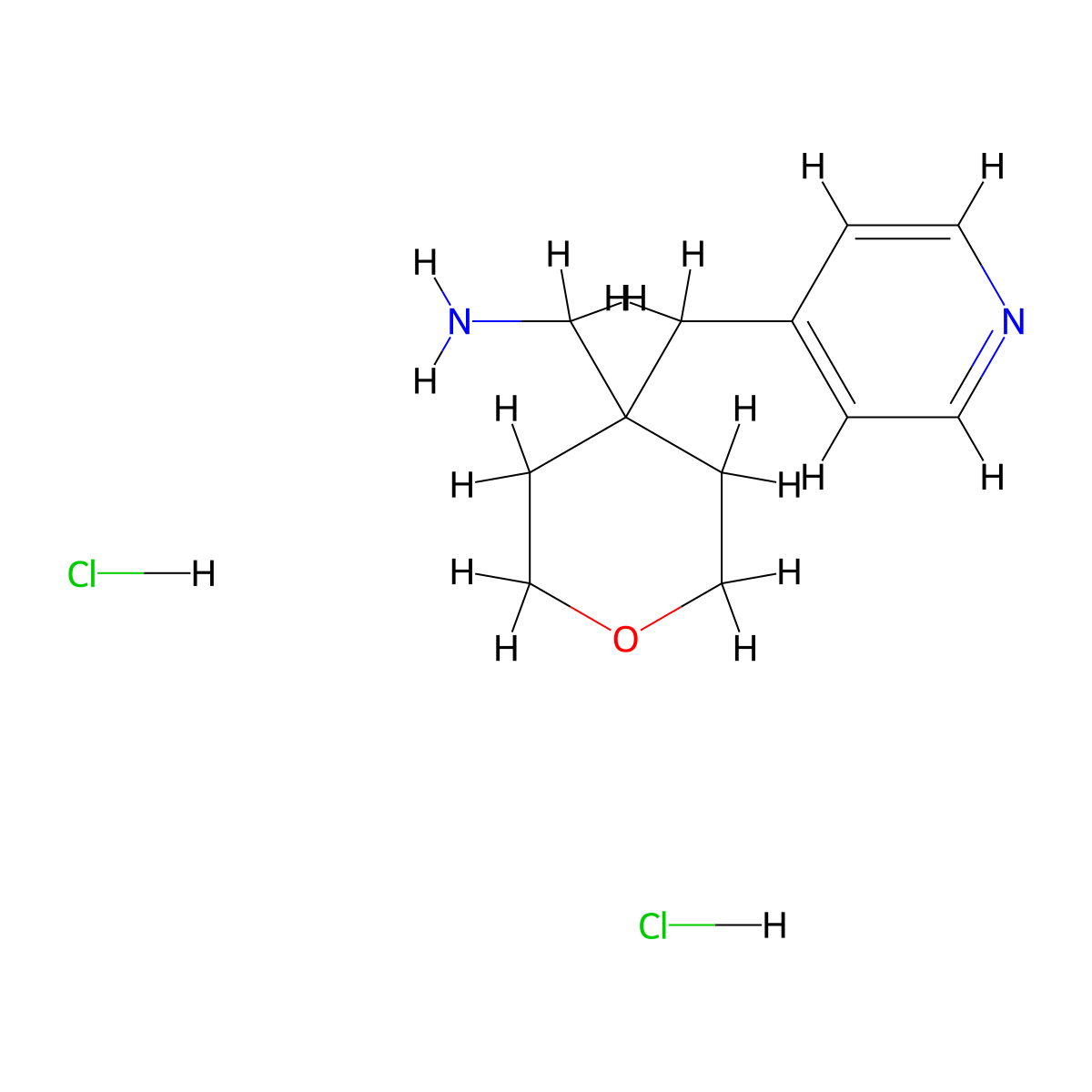 [4-(Pyridin-4-ylmethyl)oxan-4-yl]methanamine dihydrochloride molecular structure, CAS 1402232-62-5