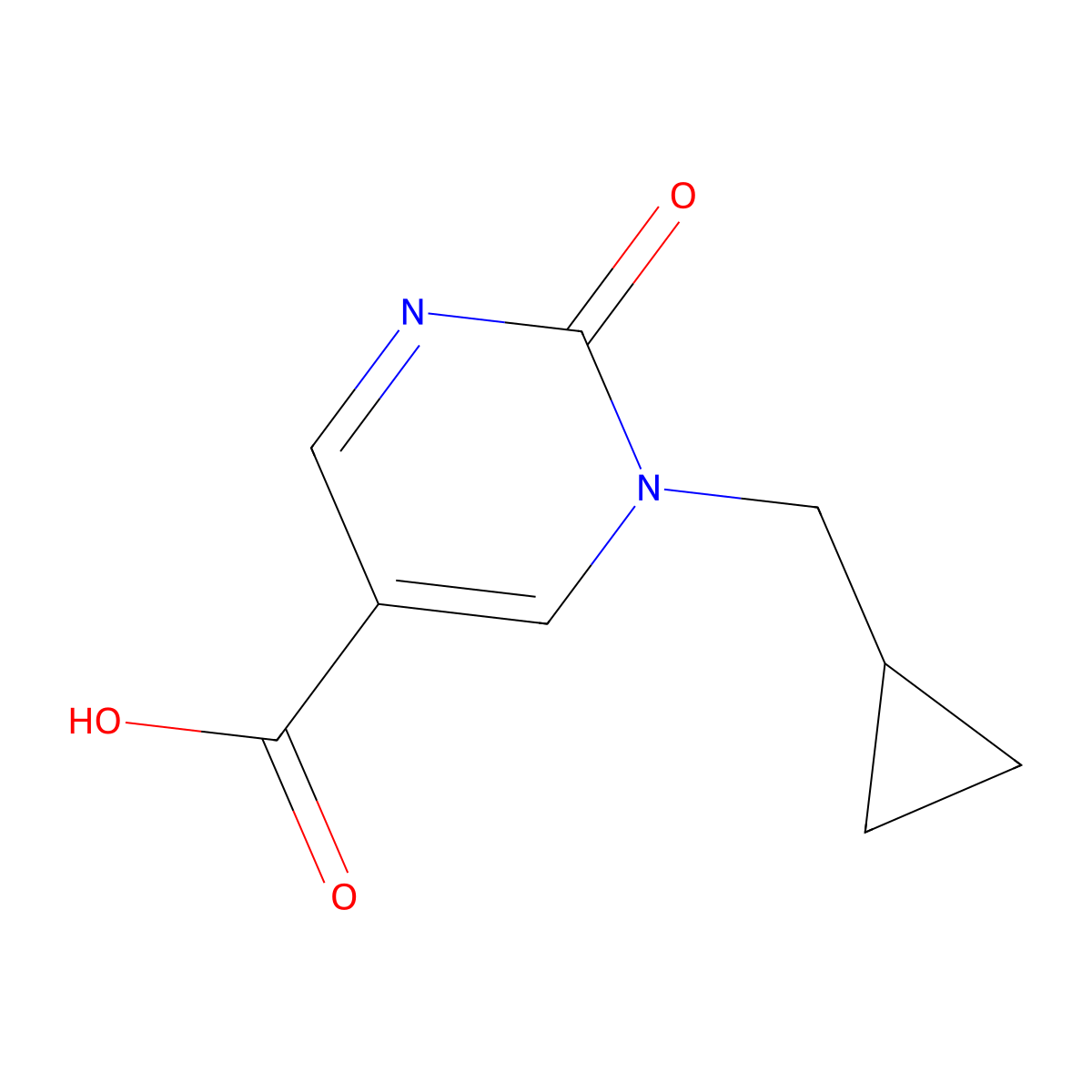 1-(Cyclopropylmethyl)-2-oxo-1,2-dihydropyrimidine-5-carboxylic acid molecular structure, CAS 1402232-72-7