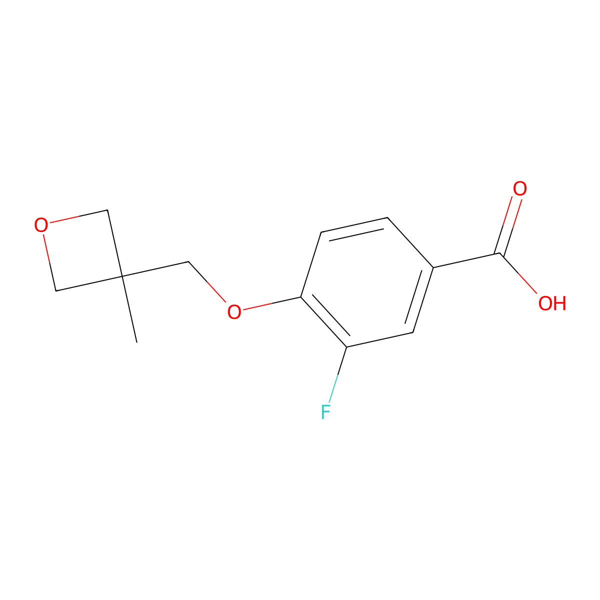 3-Fluoro-4-[(3-methyloxetan-3-yl)methoxy]benzoic acid molecular structure, CAS 1402232-75-0
