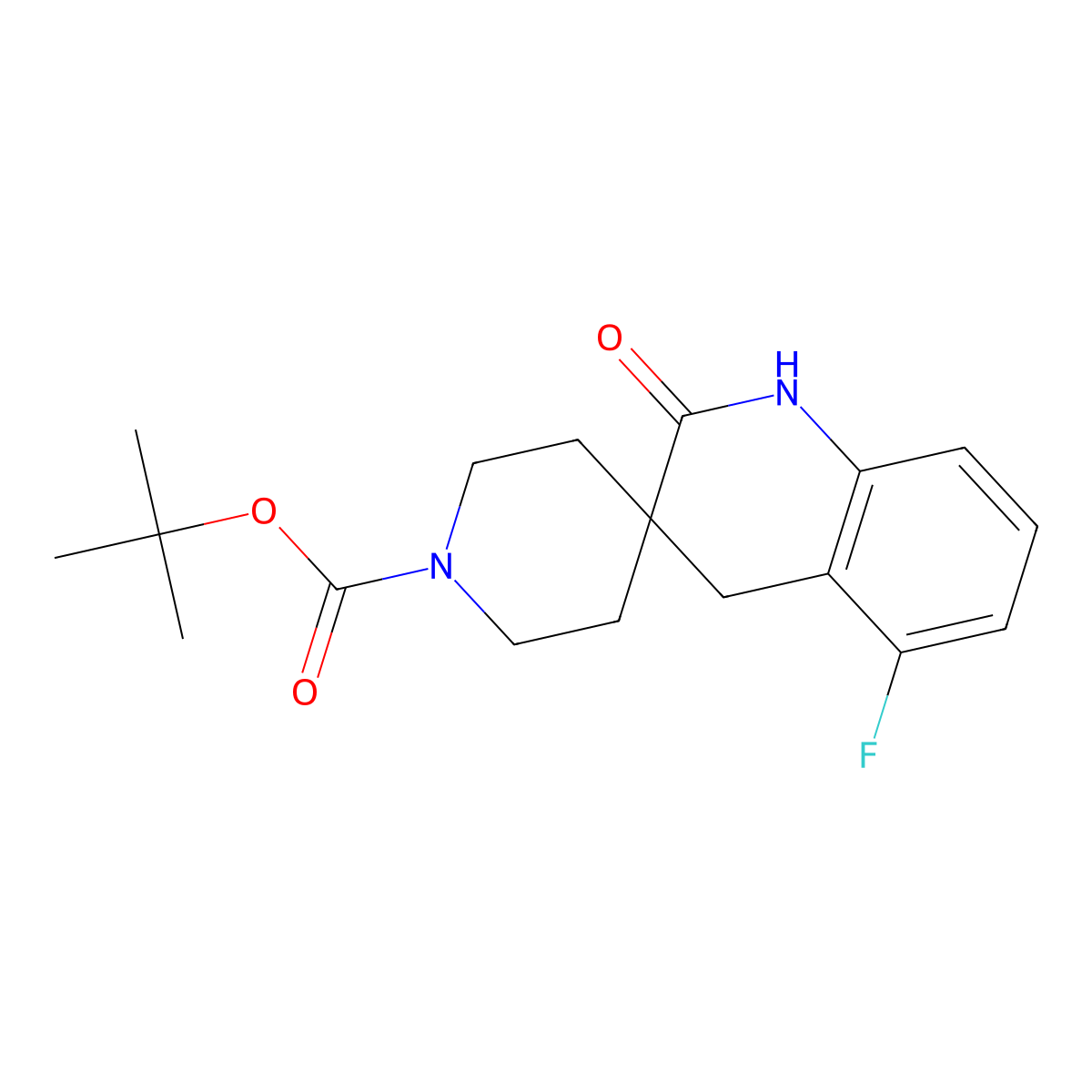 tert-Butyl 5'-fluoro-2'-oxo-2',4'-dihydro-1'H-spiro[piperidine-4,3'-quinoline]-1-carboxylate molecular structure, CAS 1402232-78-3