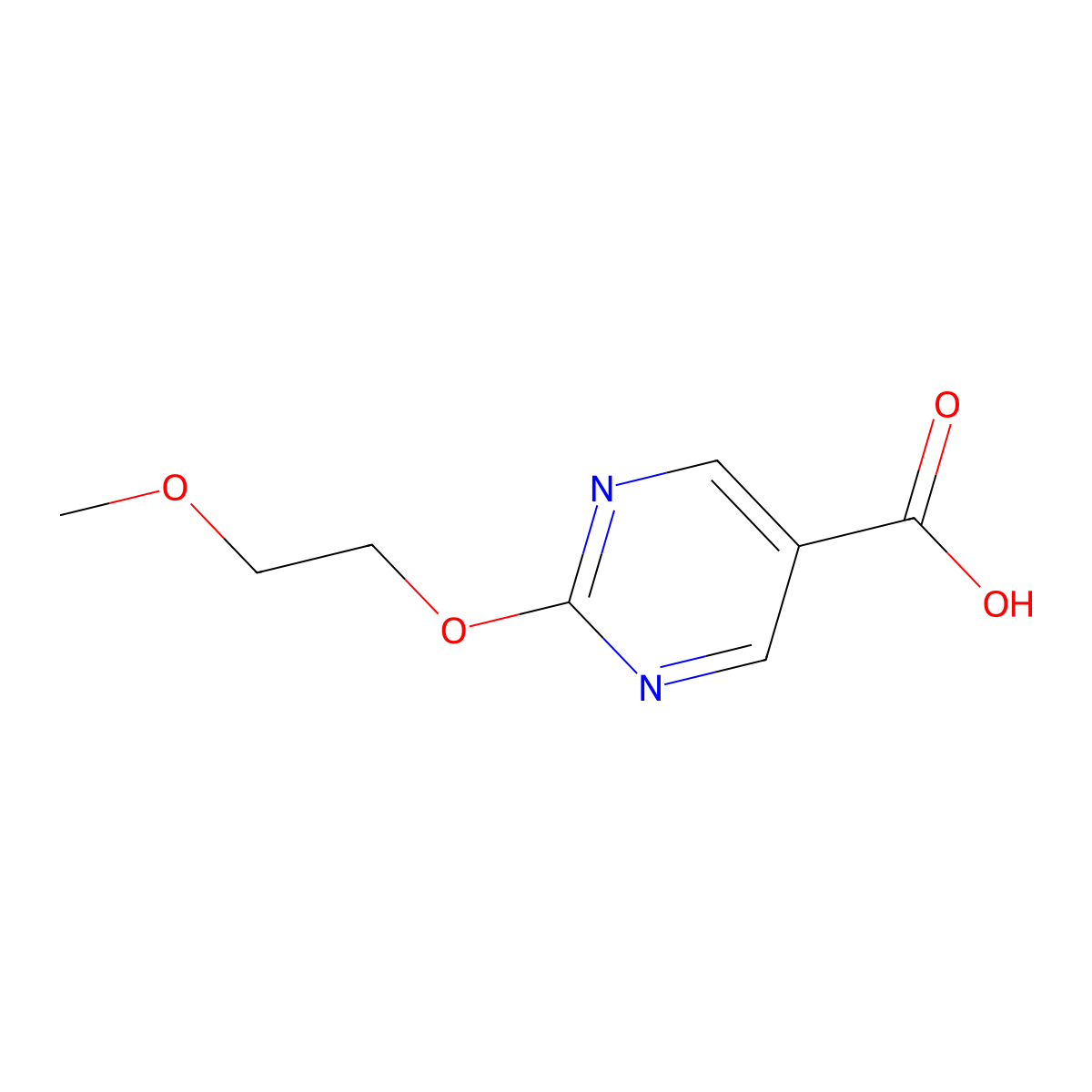 2-(2-Methoxyethoxy)pyrimidine-5-carboxylic acid molecular structure, CAS 1402232-82-9