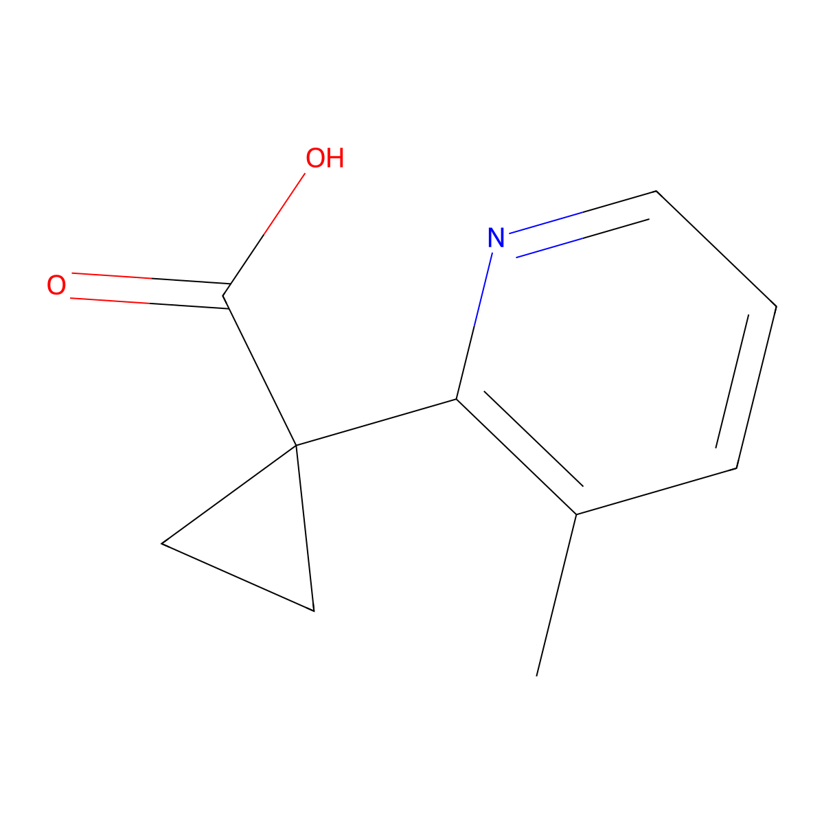 1-(3-Methylpyridin-2-yl)cyclopropane-1-carboxylic acid molecular structure, CAS 1402232-84-1