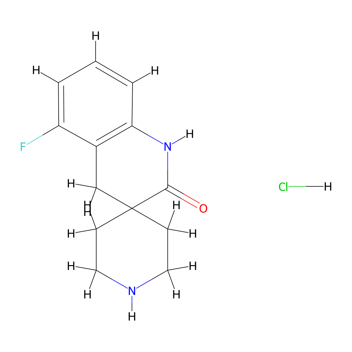 5'-Fluoro-2',4'-dihydro-1'H-spiro[piperidine-4,3'-quinoline]-2'-one hydrochlorid molecular structure, CAS 1402232-86-3