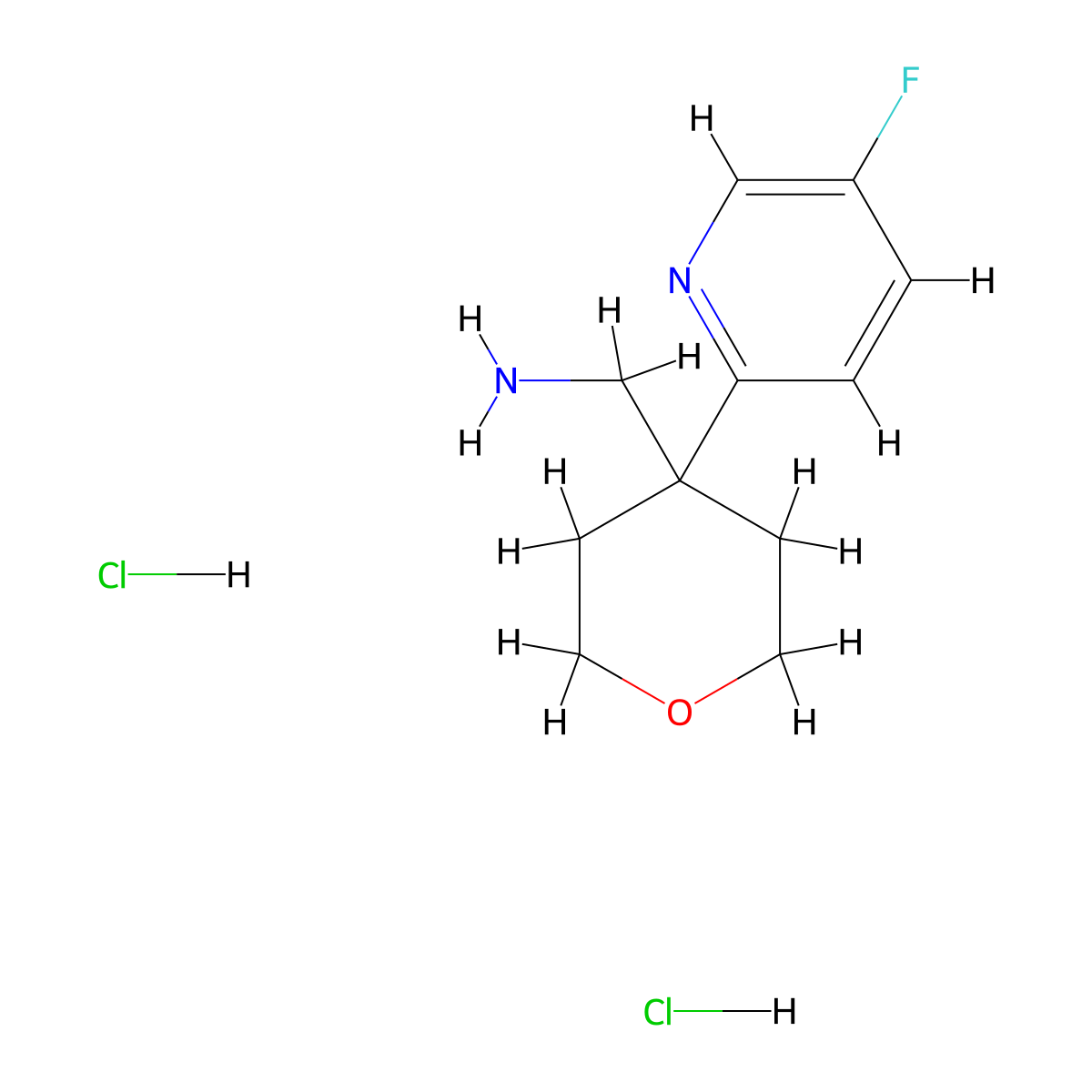 [4-(5-Fluoropyridin-2-yl)oxan-4-yl]methanamine dihydrochloride molecular structure, CAS 1402232-89-6