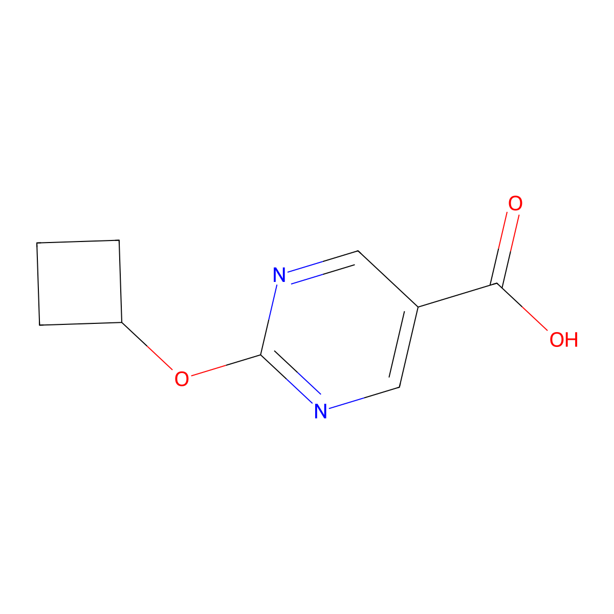 2-Cyclobutoxypyrimidine-5-carboxylic acid molecular structure, CAS 1402232-91-0