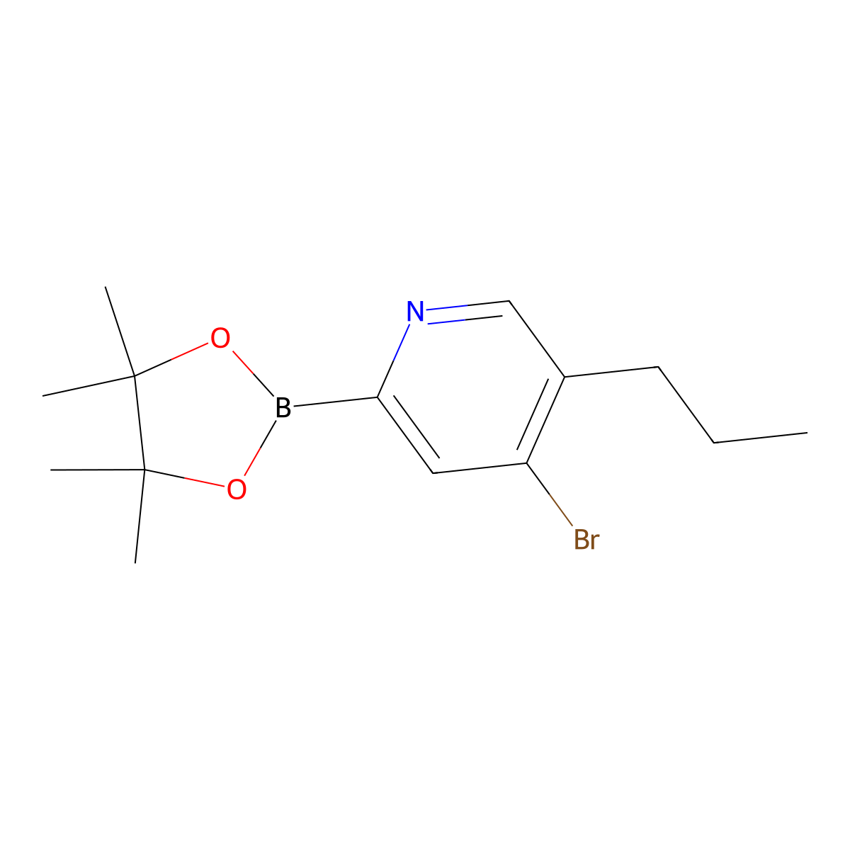 4-Bromo-5-(n-propyl)pyridine-2-boronic acid pinacol ester molecular structure, CAS 1402233-22-0