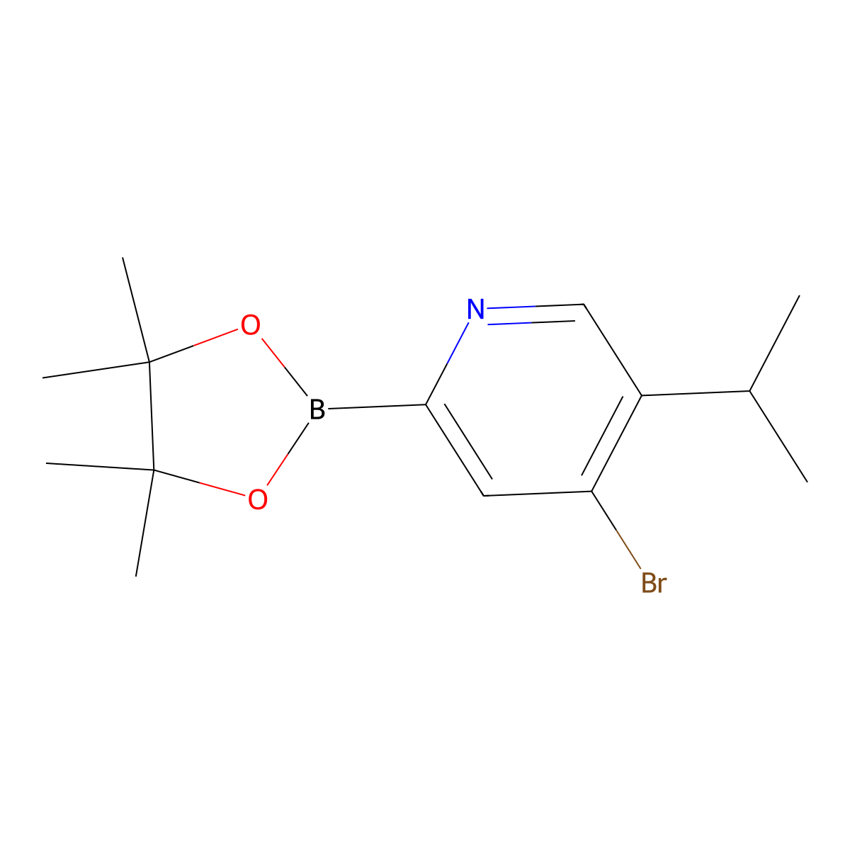4-Bromo-5-(iso-propyl)pyridine-2-boronic acid pinacol ester molecular structure, CAS 1402233-27-5