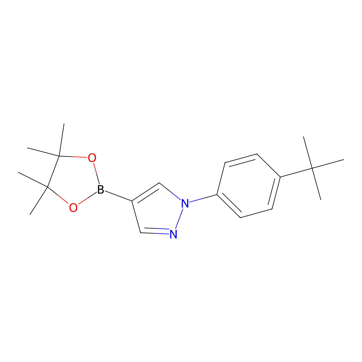 1-(4-tert-Butylphenyl)-1H-pyrazole-4-boronic acid pinacol ester molecular structure, CAS 1402233-29-7