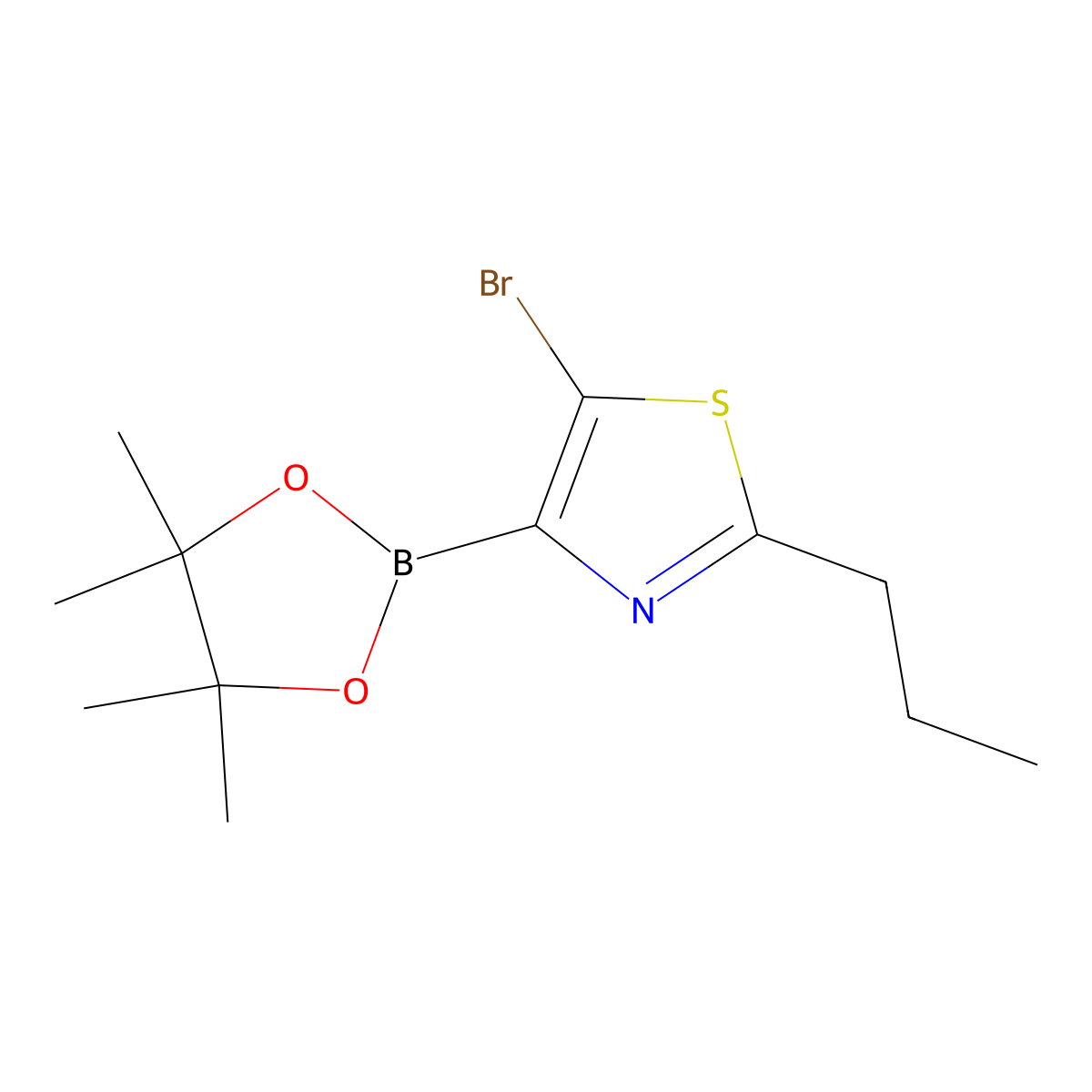 5-Bromo-2-(n-propyl)thiazole-4-boronic acid pinacol ester molecular structure, CAS 1402233-34-4