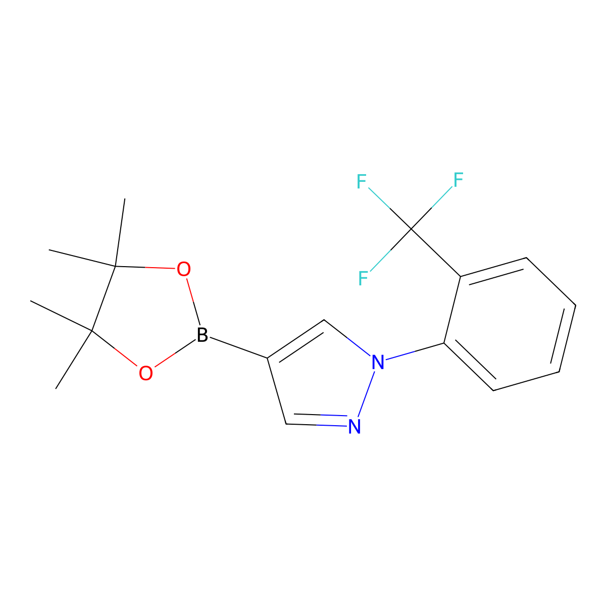 1-(2-Trifluoromethylphenyl)-1H-pyrazole-4-boronic acid pinacol ester molecular structure, CAS 1402233-44-6