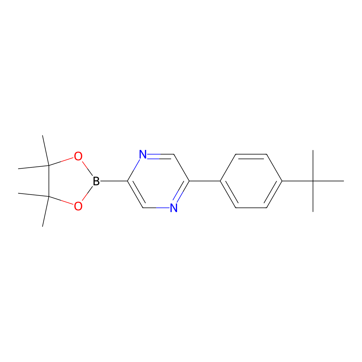 5-(4-tert-Butylphenyl)pyrazine-2-boronic acid pinacol ester molecular structure, CAS 1402233-47-9