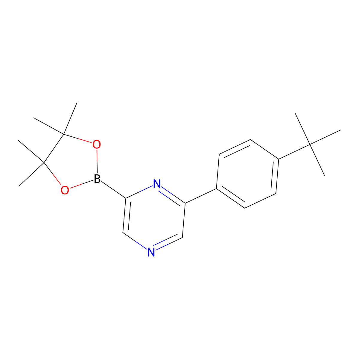 6-(4-tert-Butylphenyl)pyrazine-2-boronic acid pinacol ester molecular structure, CAS 1402233-49-1