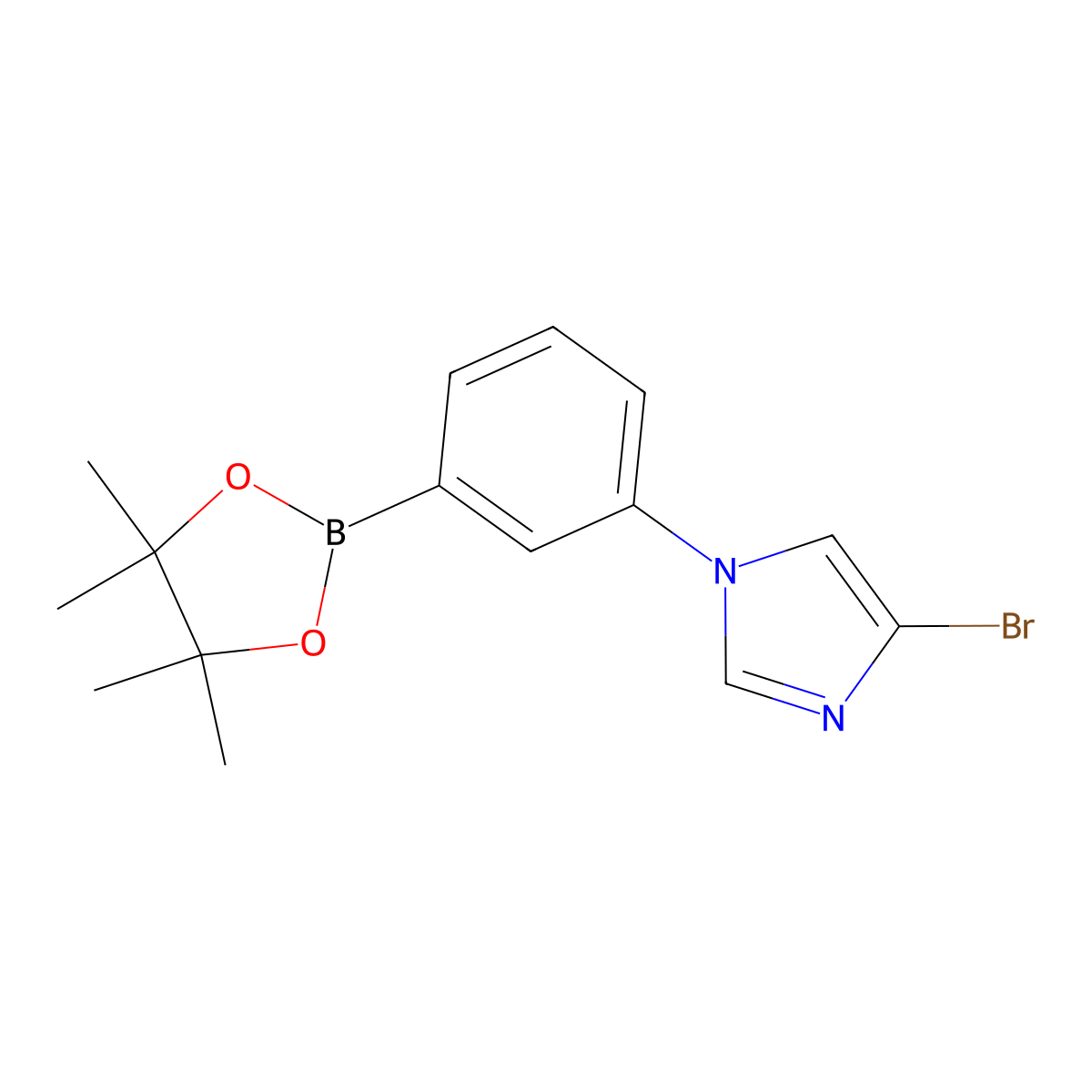 3-(4-Bromoimidazol-1-yl)phenylboronic acid pinacol ester molecular structure, CAS 1402233-61-7