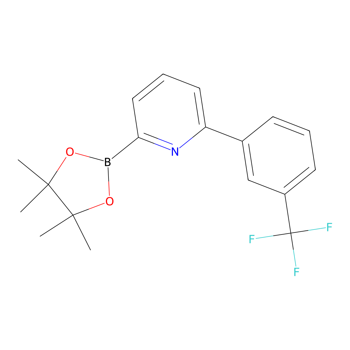 6-(3-Trifluoromethylphenyl)pyridine-2-boronic acid pinacol ester molecular structure, CAS 1402233-62-8