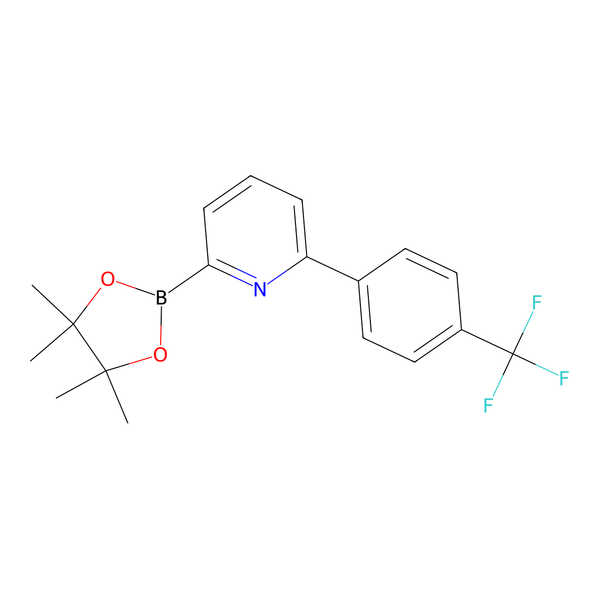 6-(4-Trifluoromethylphenyl)pyridine-2-boronic acid pinacol ester molecular structure, CAS 1402233-63-9