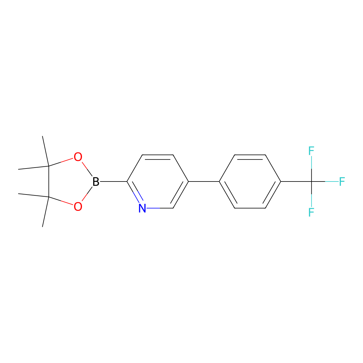 5-(4-Trfluoromethylphenyl)pyridine-2-boronic acid pinacol ester molecular structure, CAS 1402233-65-1