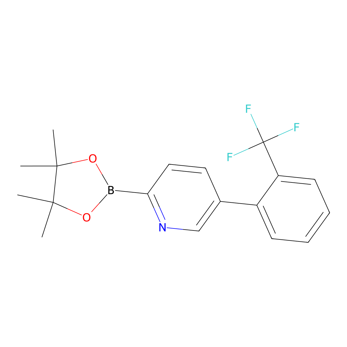 5-(2-Trfluoromethylphenyl)pyridine-2-boronic acid pinacol ester molecular structure, CAS 1402233-67-3