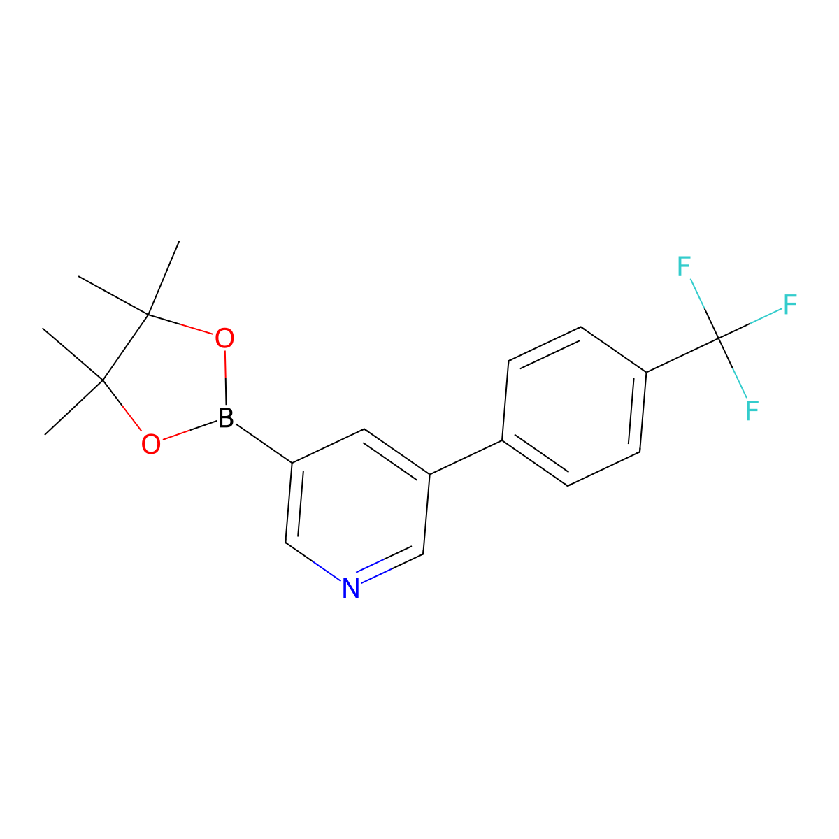 5-(4-Trifluoromethylphenyl)pyridine-3-boronic acid pinacol ester molecular structure, CAS 1402233-68-4