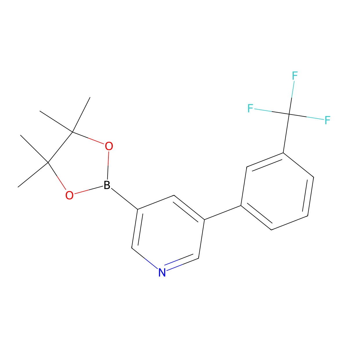 5-(3-Trifluoromethylphenyl)pyridine-3-boronic acid pinacol ester molecular structure, CAS 1402233-69-5
