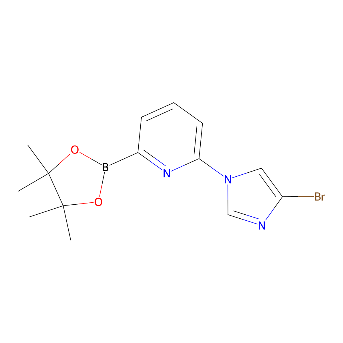 6-(4-Bromoimidazol-1-yl)pyridine-2-boronic acid pinacol ester molecular structure, CAS 1402233-71-9