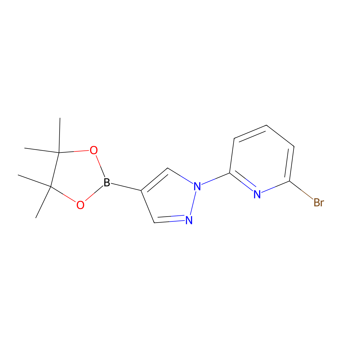 1-(6-Bromo-2-pyridyl)pyrazole-4-boronic acid pinacol ester molecular structure, CAS 1402233-73-1