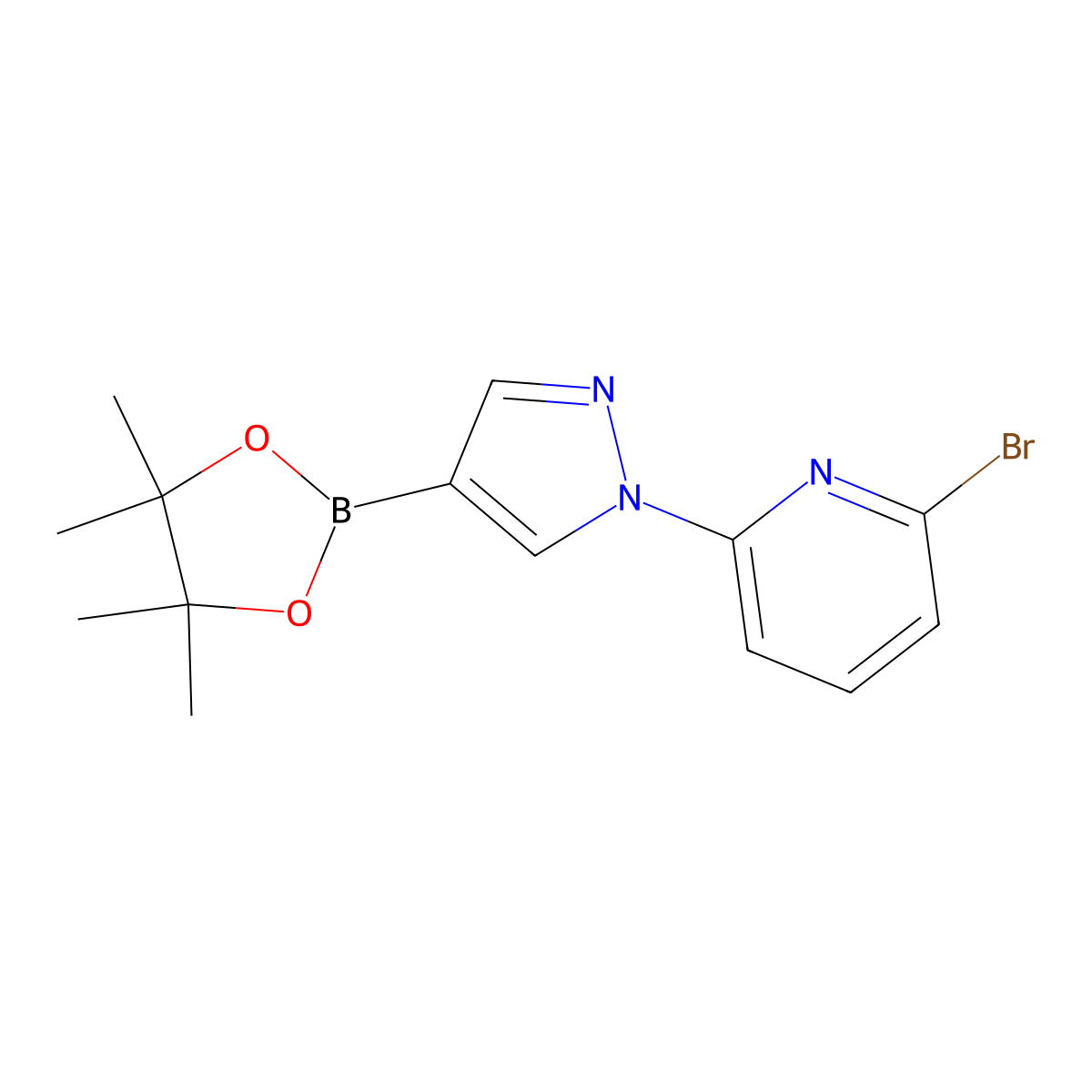1-(6-Bromo-2-pyridyl)pyrazole-4-boronic acid pinacol ester molecular structure, CAS 1402233-73-1