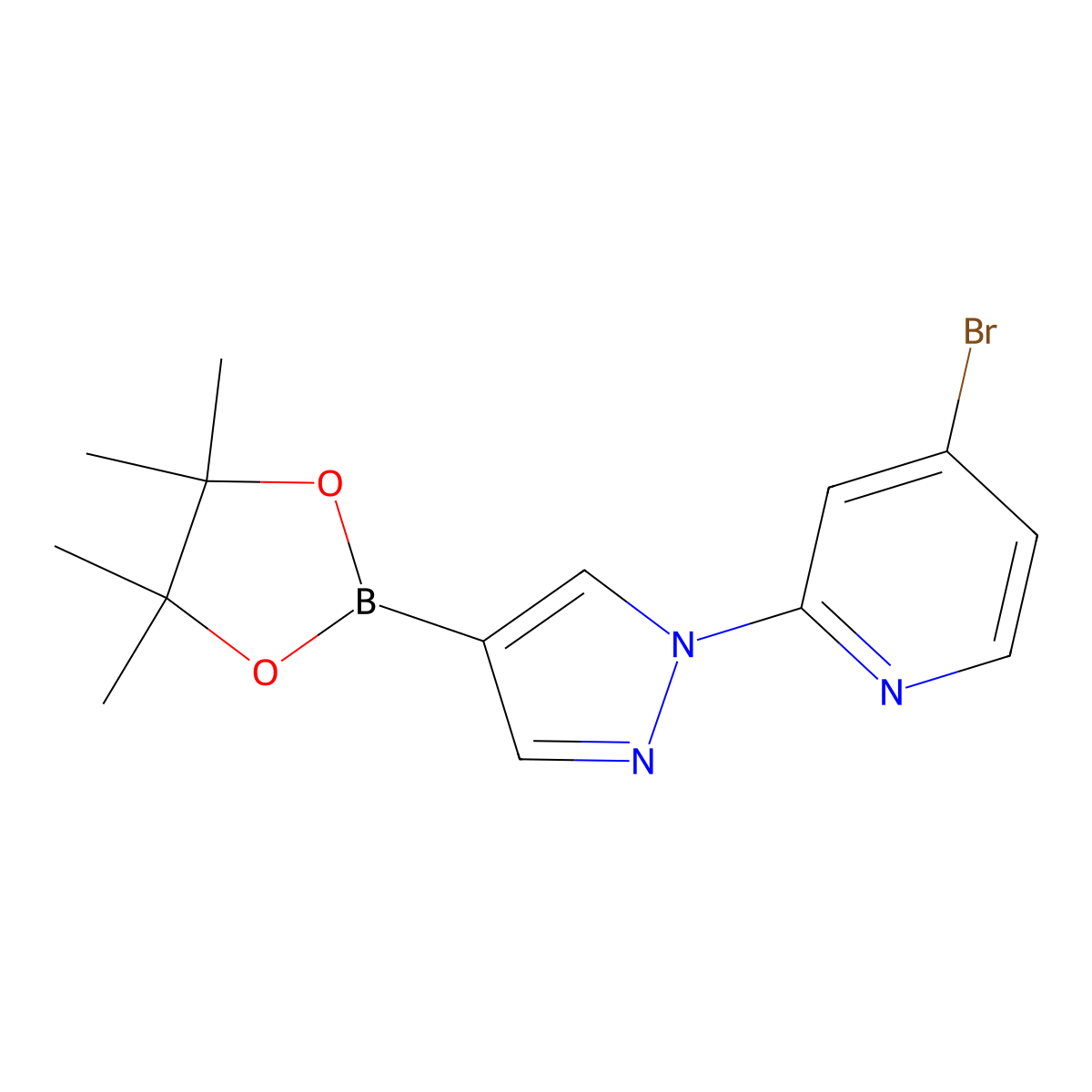 1-(4-Bromo-2-pyridyl)pyrazole-4-boronic acid pinacol ester molecular structure, CAS 1402233-74-2
