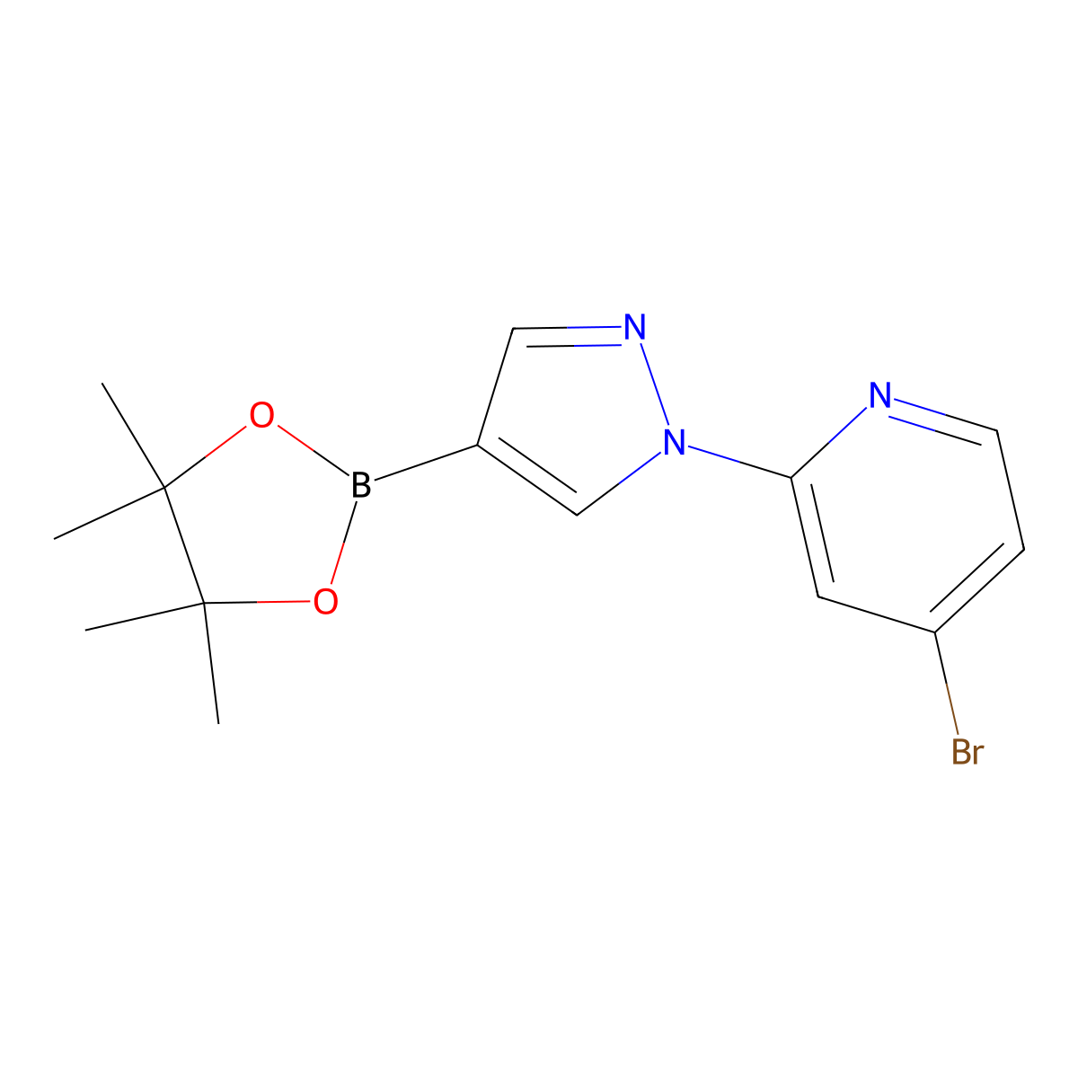 1-(4-Bromo-2-pyridyl)pyrazole-4-boronic acid pinacol ester molecular structure, CAS 1402233-74-2