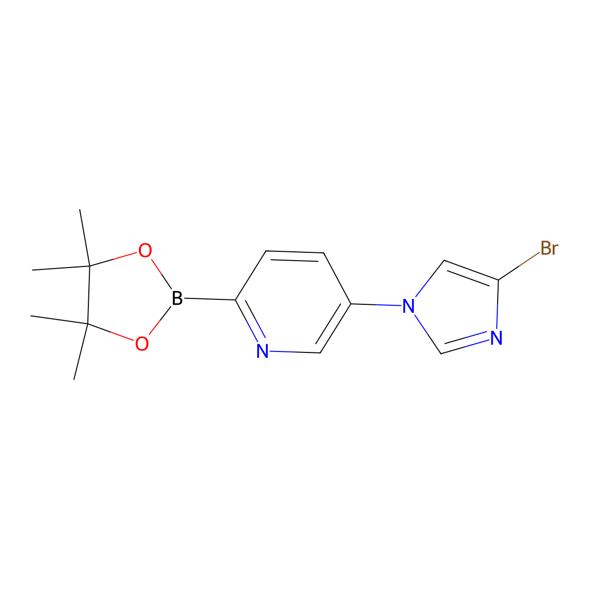 5-(4-Bromoimidazol-1-yl)pyridine-2-boronic acid pinacol ester molecular structure, CAS 1402233-76-4
