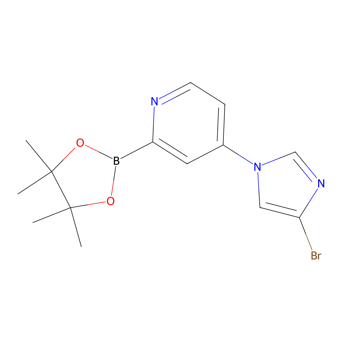 4-(4-Bromoimidazol-1-yl)pyridine-2-boronic acid pinacol ester molecular structure, CAS 1402233-77-5