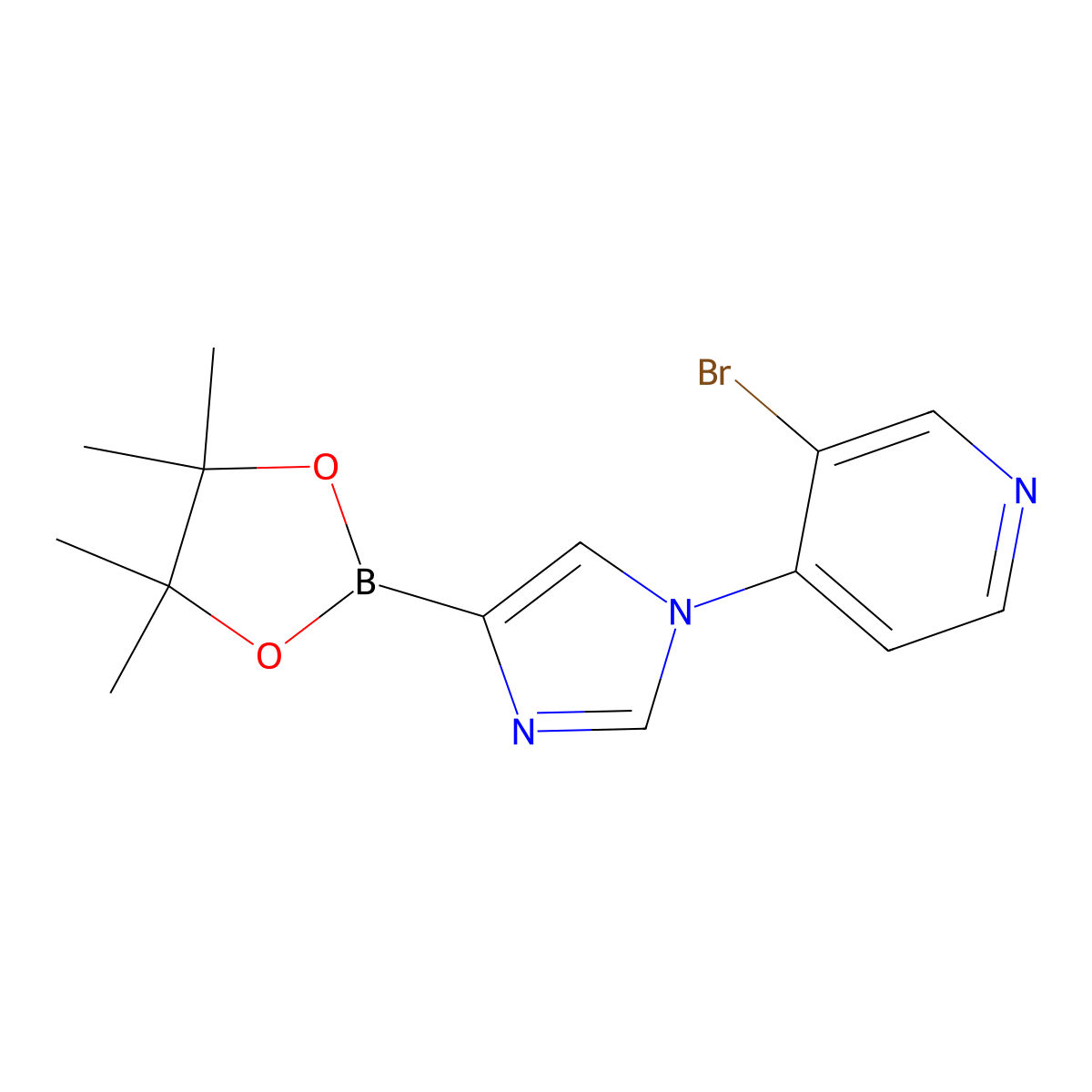 1-(3-Bromo-4-pyridyl)imidazole-4-boronic acid pinacol ester molecular structure, CAS 1402233-78-6
