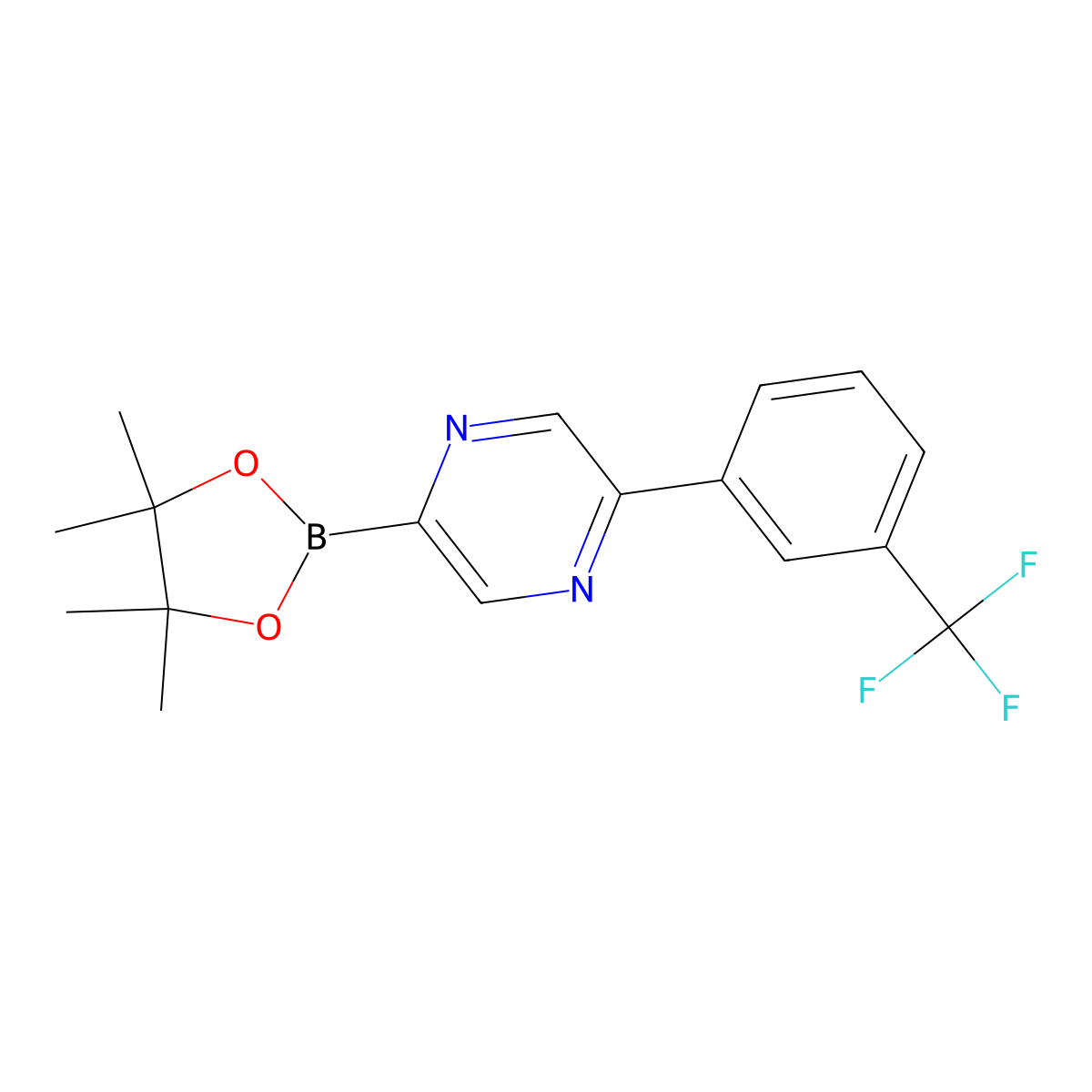 5-(3-Trifluoromethylphenyl)pyrazine-2-boronic acid pinacol ester molecular structure, CAS 1402233-82-2