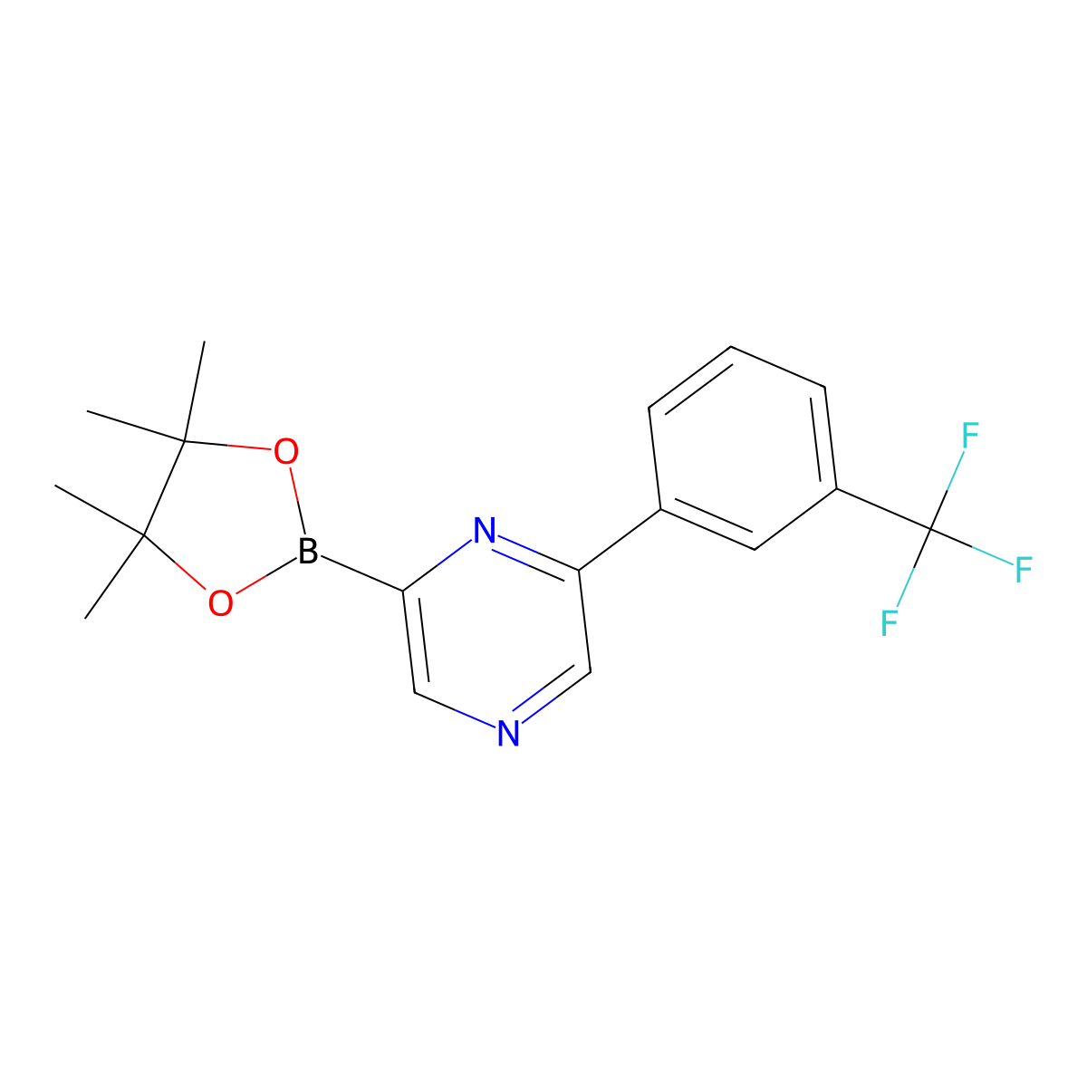 6-(3-Trifluoromethylphenyl)pyrazine-2-boronic acid pinacol ester molecular structure, CAS 1402233-85-5