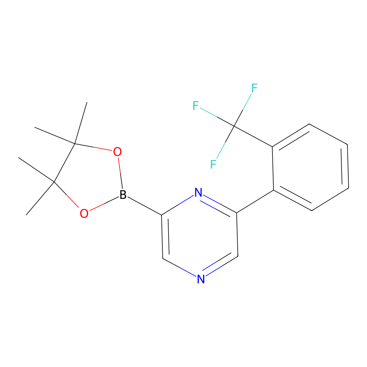 6-(2-Trifluoromethylphenyl)pyrazine-2-boronic acid pinacol ester molecular structure, CAS 1402233-86-6