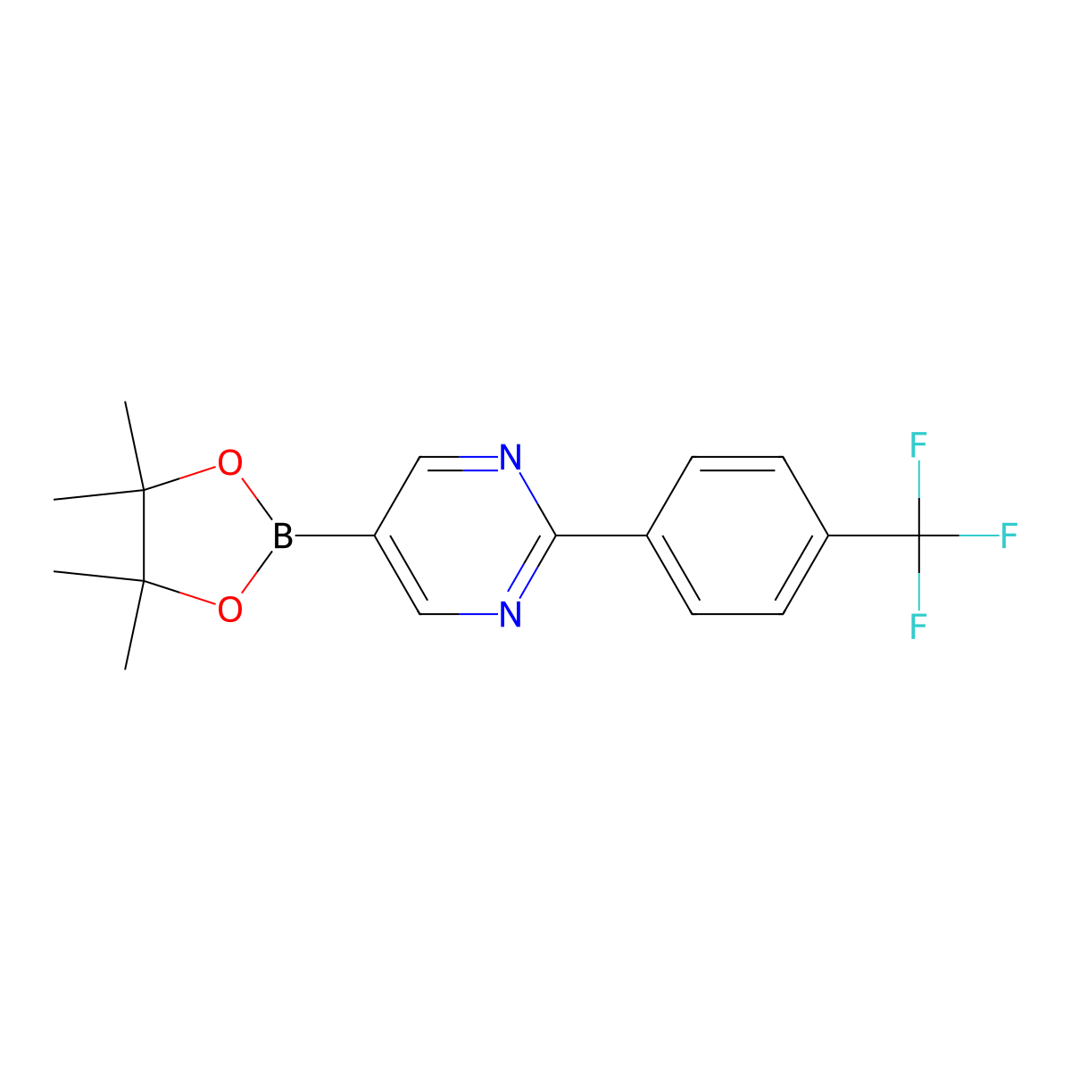 2-(4-Trifluoromethylphenyl)pyrimidine-5-boronic acid pinacol ester molecular structure, CAS 1402233-87-7