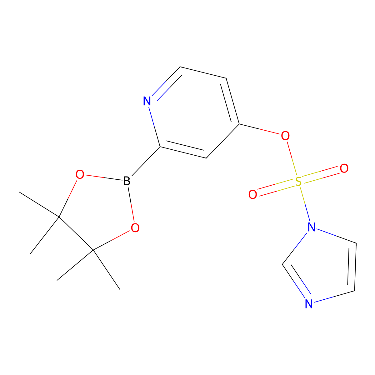 4-[(Imidazol-1-yl)sulfonyl]oxypyridine-2-boronic acid pinacol ester molecular structure, CAS 1402233-97-9