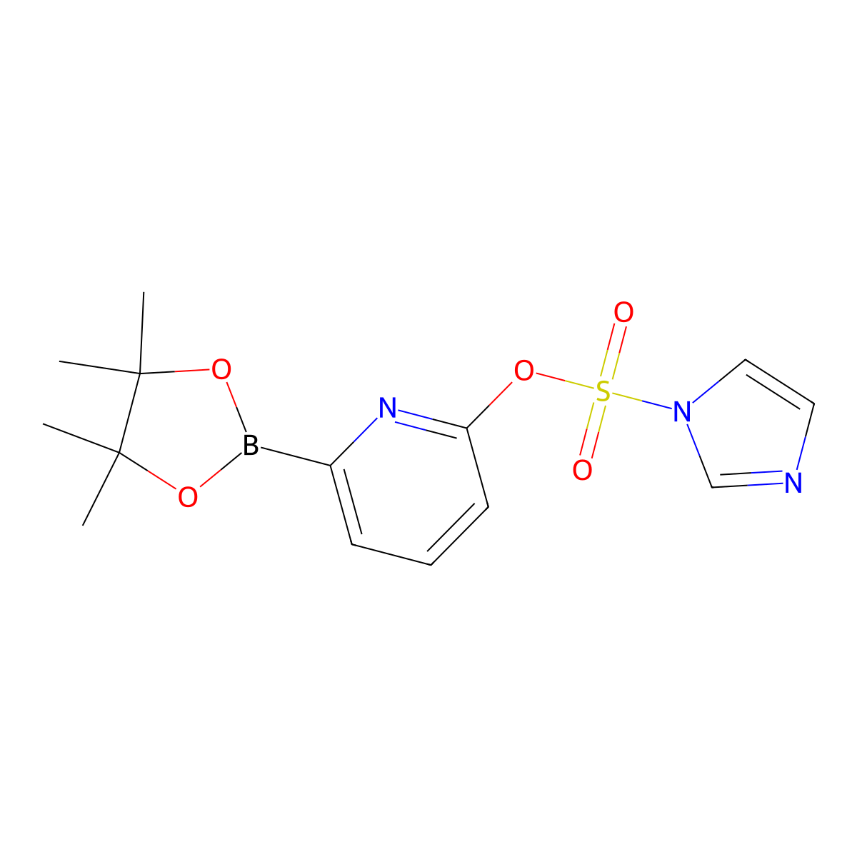 6-[(Imidazol-1-yl)sulfonyl]oxypyridine-2-boronic acid pinacol ester molecular structure, CAS 1402233-99-1