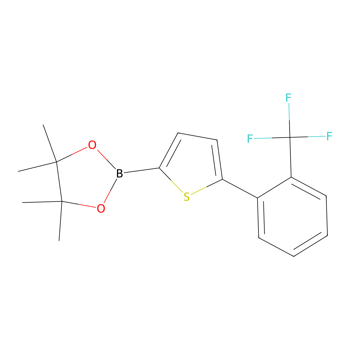 5-(2-Trifluoromethylphenyl)thiophene-2-boronic acid pinacol ester molecular structure, CAS 1402234-04-1