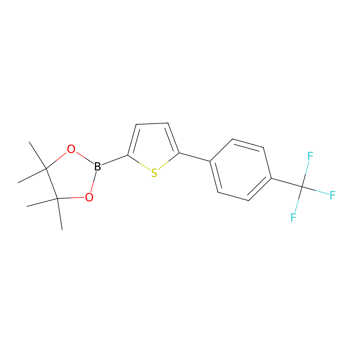 5-(4-Trifluoromethylphenyl)thiophene-2-boronic acid pinacol ester molecular structure, CAS 1402234-05-2