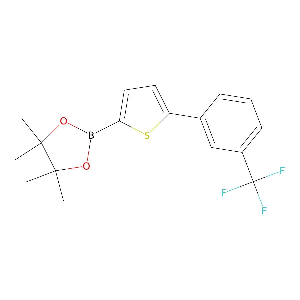 5-(3-Trifluoromethylphenyl)thiophene-2-boronic acid pinacol ester molecular structure, CAS 1402234-06-3