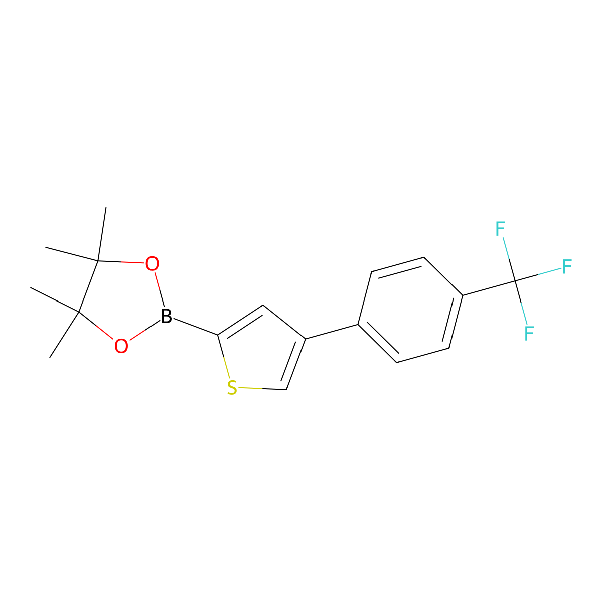 4-(4-Trifluoromethylphenyl)thiophene-2-boronic acid pinacol ester molecular structure, CAS 1402234-07-4