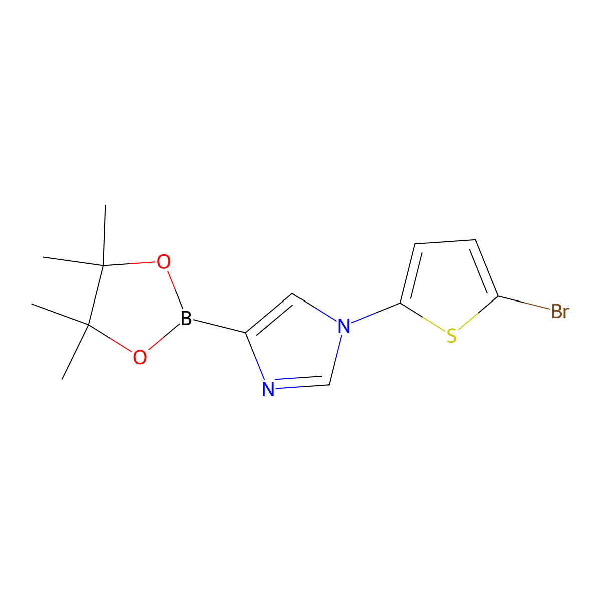 1-(5-Bromo-2-thienyl)-1H-imidazole-4-boronic acid pinacol ester molecular structure, CAS 1402234-08-5