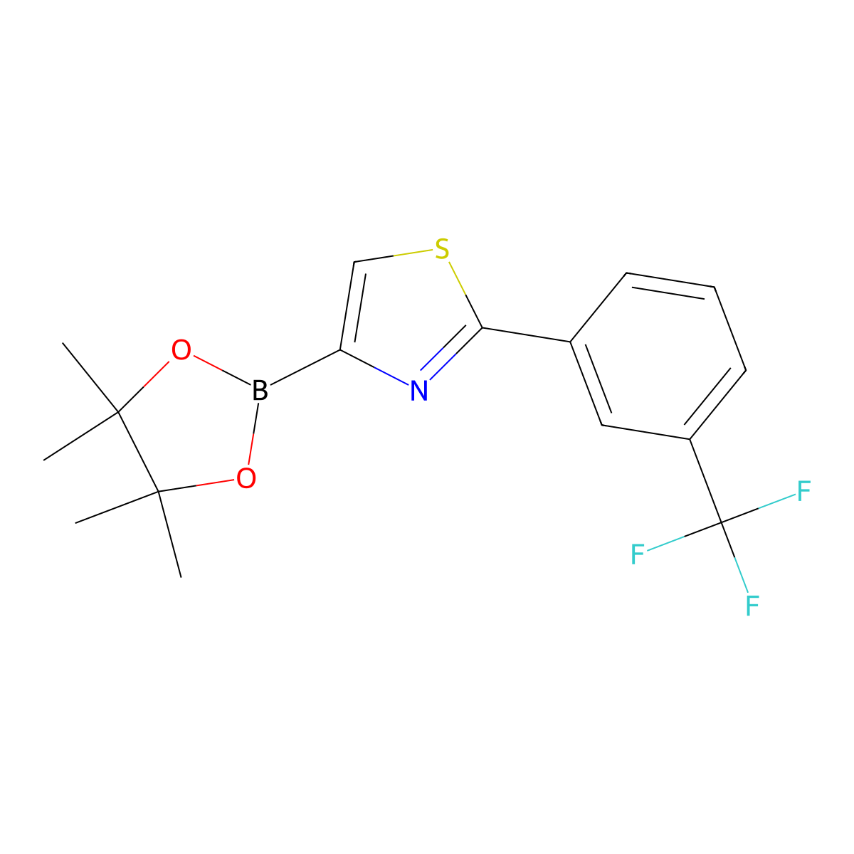 2-(3-Trifluoromethylphenyl)thiazole-4-boronic acid pinacol ester molecular structure, CAS 1402237-78-8