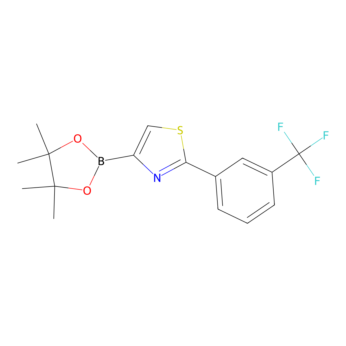 2-(3-Trifluoromethylphenyl)thiazole-4-boronic acid pinacol ester molecular structure, CAS 1402237-78-8